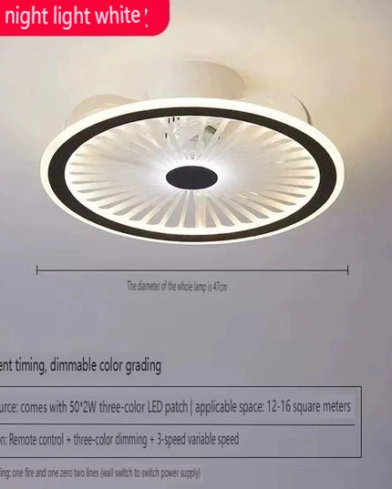 Lustre Ventilateur Blanc Rétractable Silencieux