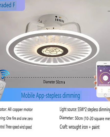 Lustre Ventilateur Blanc Rétractable Silencieux