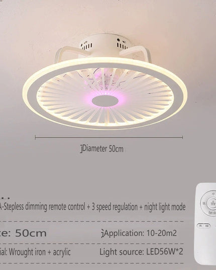 Lustre Ventilateur Blanc Rétractable Silencieux