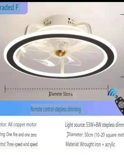 Lustre Ventilateur Blanc Rétractable Silencieux