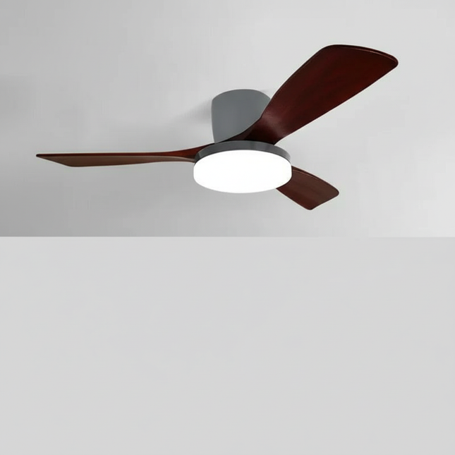 Lustre Ventilateur 3 Pales Bois Silencieux LED - Vue 1