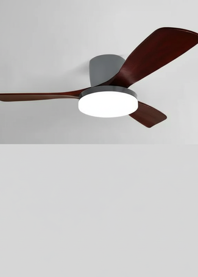 Lustre Ventilateur 3 Pales Bois Silencieux LED - Vue 1