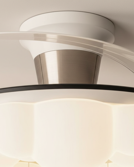 Lustre Ventilateur 3 Pales Crème Silencieux Dimmable - Vue 2