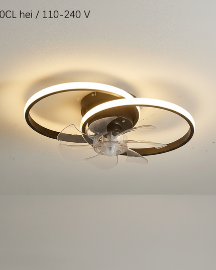 Lustre Ventilateur 5 Pales Blanc Compact LED - 300CL hei / 110-240 V