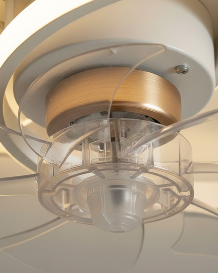 Lustre Ventilateur 5 Pales Blanc Compact LED - Vue 2