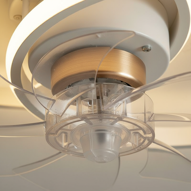 Lustre Ventilateur 5 Pales Blanc Compact LED - Vue 2