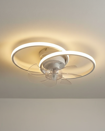 Lustre Ventilateur 5 Pales Blanc Compact LED - Vue 3