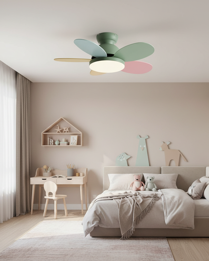 Lustre Ventilateur 5 Pales Bois Réversible - Taille C - Noir / 42 pouces