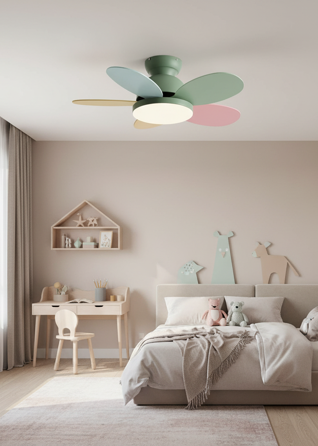 Lustre Ventilateur 5 Pales Bois Réversible - Taille C - Noir / 42 pouces