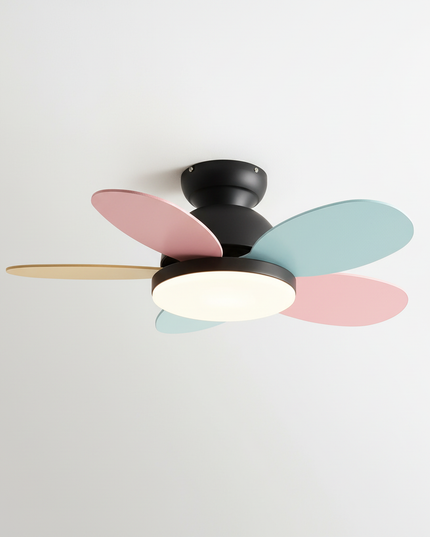 Lustre Ventilateur 5 Pales Bois Réversible - Taille C - Noir / Variation de luminosité