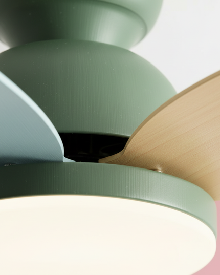 Lustre Ventilateur 5 Pales Bois Réversible - Vue 2