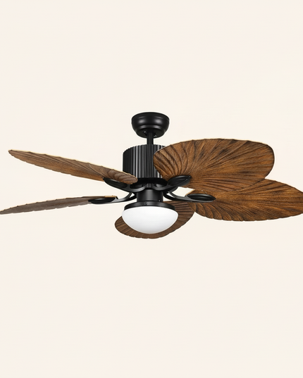 Lustre Ventilateur 5 Pales Palmier Bois Inverter - Vue 1