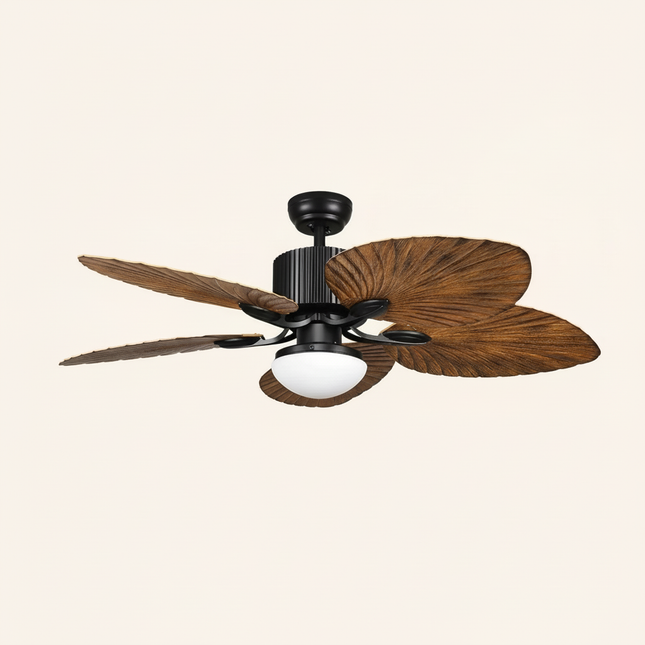 Lustre Ventilateur 5 Pales Palmier Bois Inverter - Vue 1