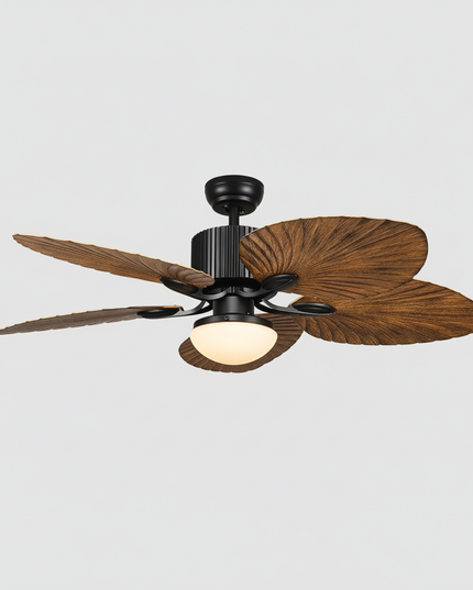 Lustre Ventilateur 5 Pales Palmier Bois Inverter - Vue 3