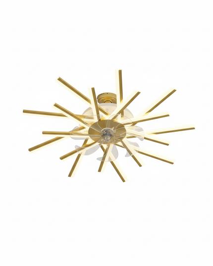 Lustre Ventilateur Acrylique Luxe Doré - Or 18 Têtes / Dimmin infini