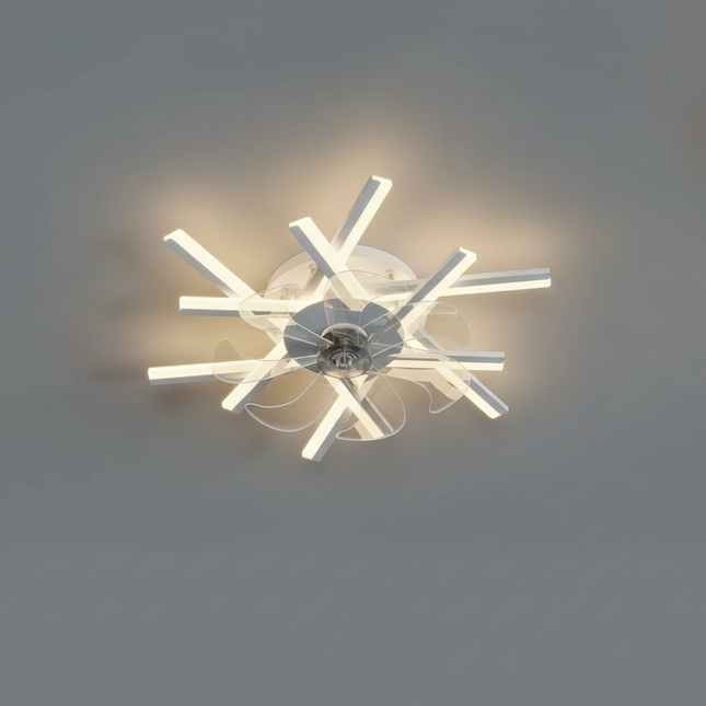 Lustre Ventilateur Acrylique Luxe Doré - Vue 1