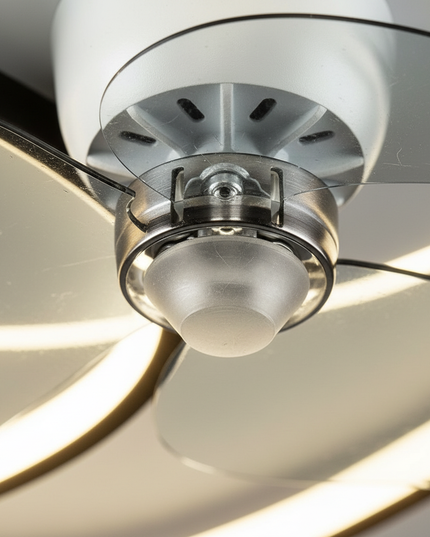 Lustre Ventilateur Anneau Noir LED Télécommande - Vue 2