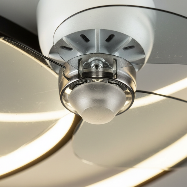 Lustre Ventilateur Anneau Noir LED Télécommande - Vue 2