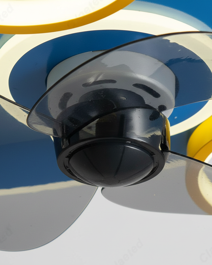 Lustre Ventilateur Avion Bleu LED Enfant - Vue 2