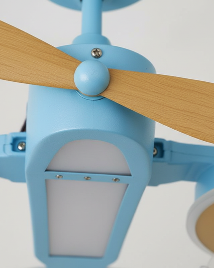 Lustre Ventilateur Avion Garçon LED - Vue 2