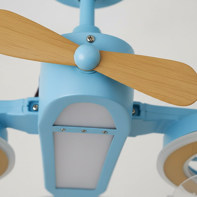 Lustre Ventilateur Avion Garçon LED - Vue 2