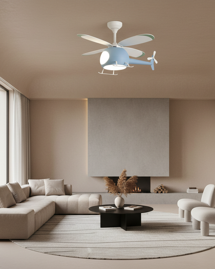 Lustre Ventilateur Avion LED Enfant - Vue 4