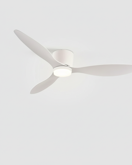 Lustre Ventilateur Basse Hauteur Noir LED Silencieux - BLANC / 42 pouces