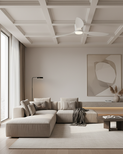 Lustre Ventilateur Basse Hauteur Noir LED Silencieux - Vue 4