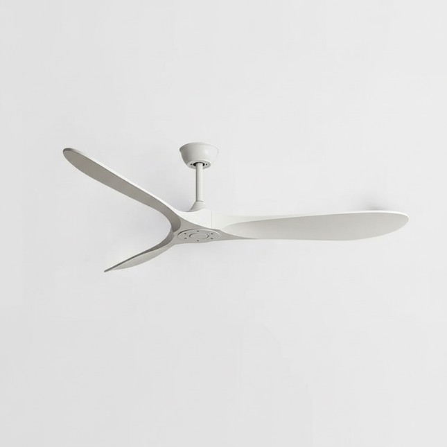 Lustre Ventilateur Blanc Bois 3 Pales - Vue 1