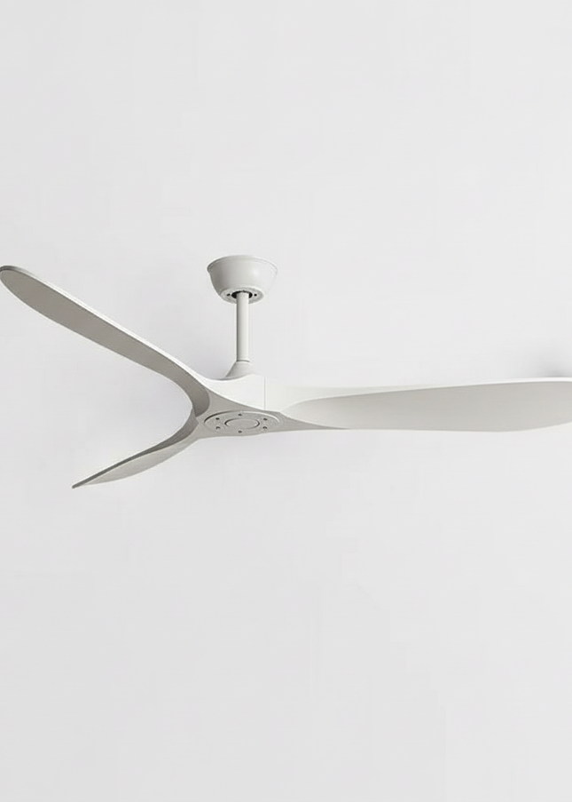 Lustre Ventilateur Blanc Bois 3 Pales - Vue 1