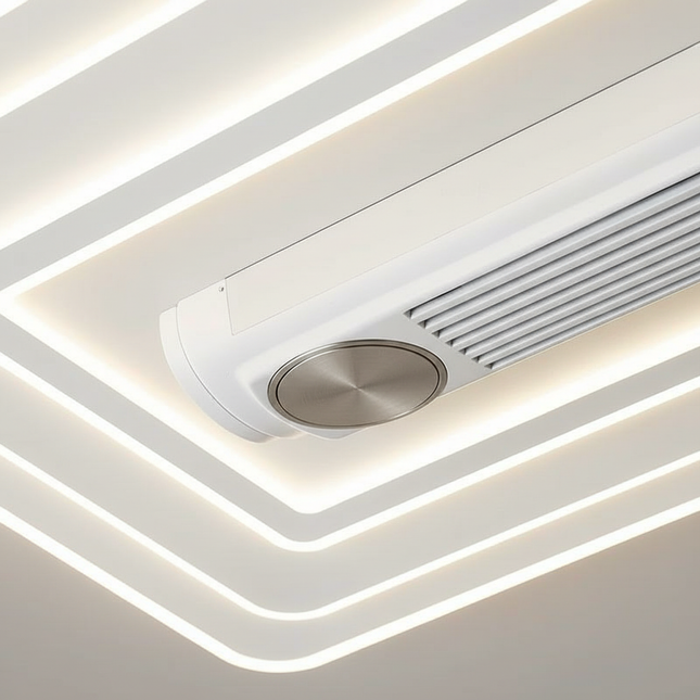 Lustre Ventilateur Blanc Invisible Télécommande - Vue 2