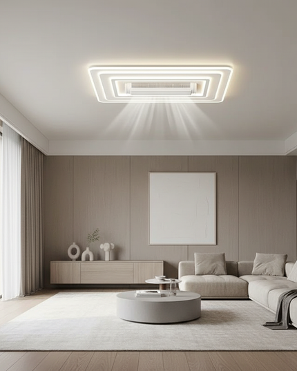 Lustre Ventilateur Blanc Invisible Télécommande - Vue 4