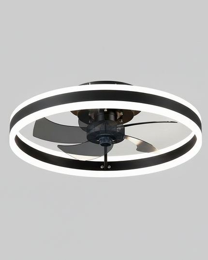 Lustre Ventilateur Blanc Noir Rétractable Intelligent - Vue 1