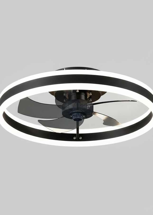 Lustre Ventilateur Blanc Noir Rétractable Intelligent - Vue 1