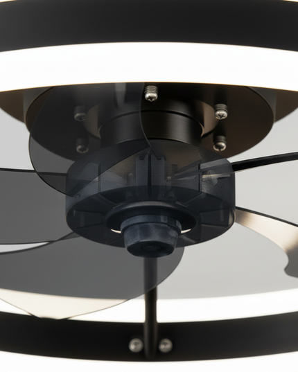 Lustre Ventilateur Blanc Noir Rétractable Intelligent - Vue 2