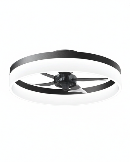 Lustre Ventilateur Blanc Pales Intégrées Dimmable - Vue 1