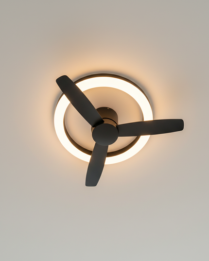 Lustre Ventilateur Blanc Pales Intégrées Dimmable - Vue 3