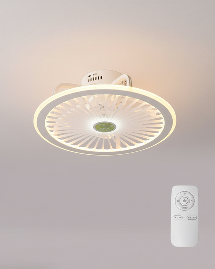Lustre Ventilateur Blanc Rétractable Silencieux - 8017 lumière blanche / 31-40 W