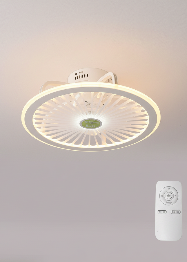 Lustre Ventilateur Blanc Rétractable Silencieux - 8017 lumière blanche / 31-40 W