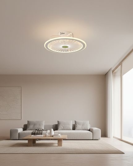 Lustre Ventilateur Blanc Rétractable Silencieux - Vue 4