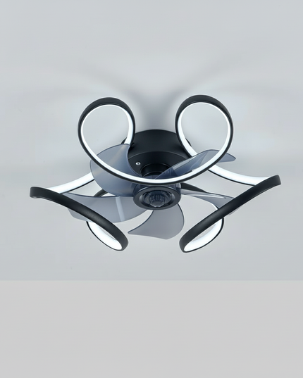 Lustre Ventilateur Blanc Silencieux Réversible - Vue 1