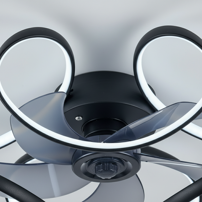 Lustre Ventilateur Blanc Silencieux Réversible - Vue 2