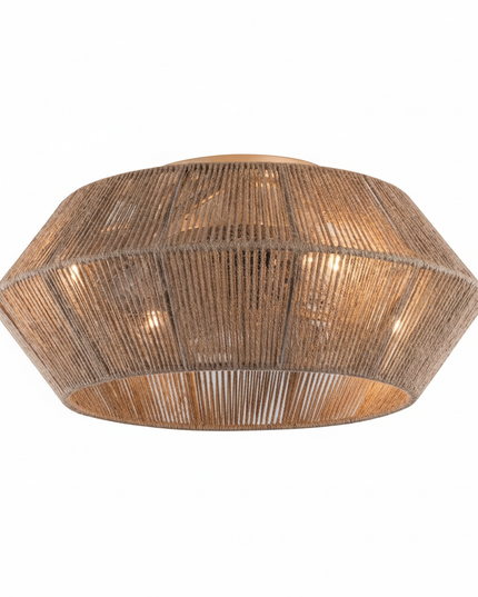 Lustre Ventilateur Bohème Rotin Marron Silencieux - Modèle 1