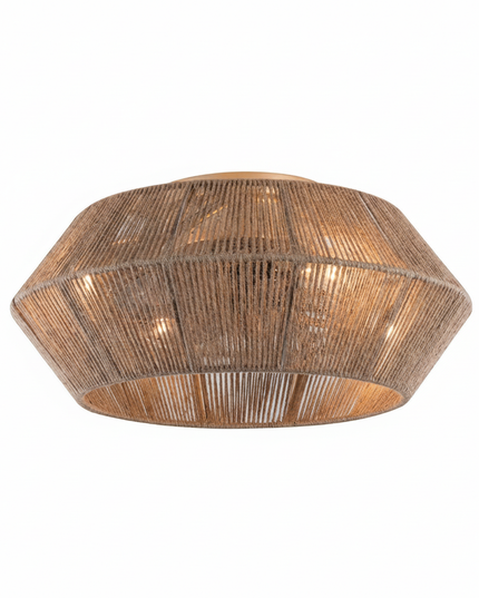 Lustre Ventilateur Bohème Rotin Marron Silencieux - Vue 1