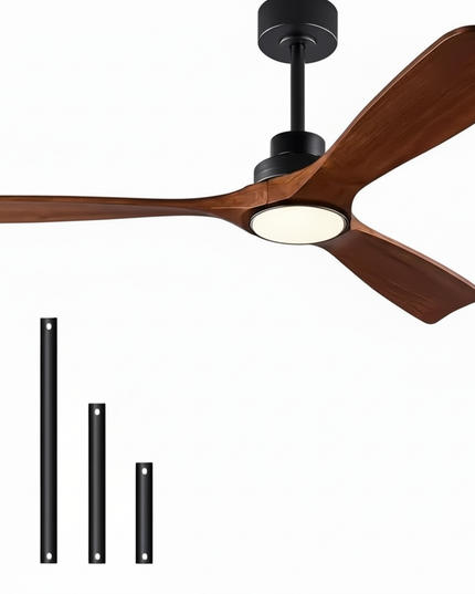 Lustre Ventilateur Bois 3 Pales Moderne Silencieux - 60 pouces environ 152 cm / 85-265 V
