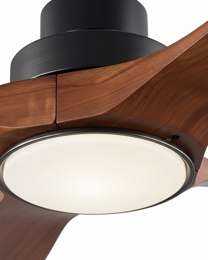 Lustre Ventilateur Bois 3 Pales Moderne Silencieux - Vue 2