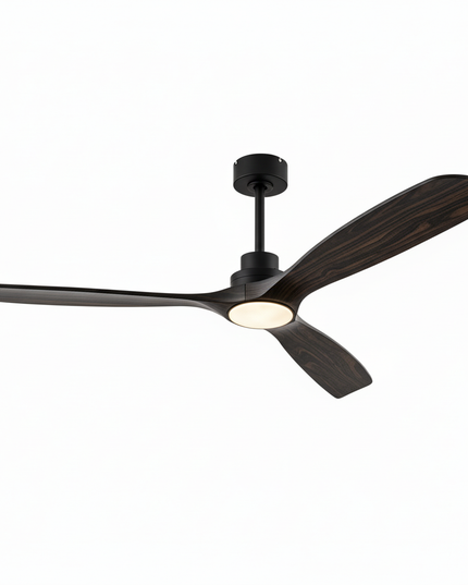 Lustre Ventilateur Bois 3 Pales Silencieux - Noir / 85–265 V