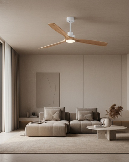 Lustre Ventilateur Bois 3 Pales Silencieux - Vue 4