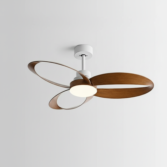 Lustre Ventilateur Bois Café Industriel Silencieux - Vue 1