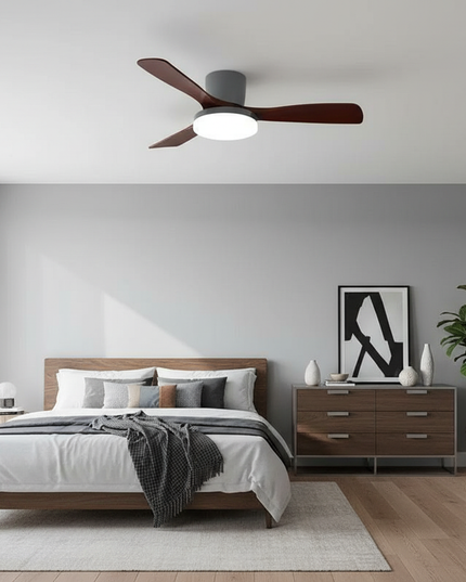 Lustre Ventilateur Bois DC 3 Couleurs - Modèle 4 / 42 pouces / 220 V